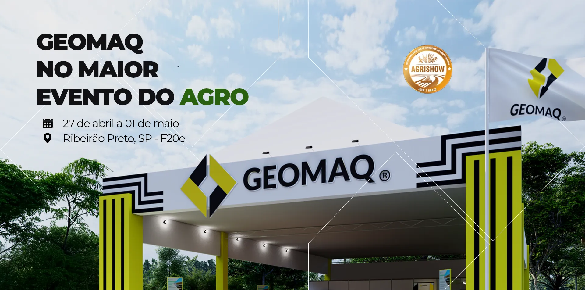 Banner Geomaq na Agrishow 2026